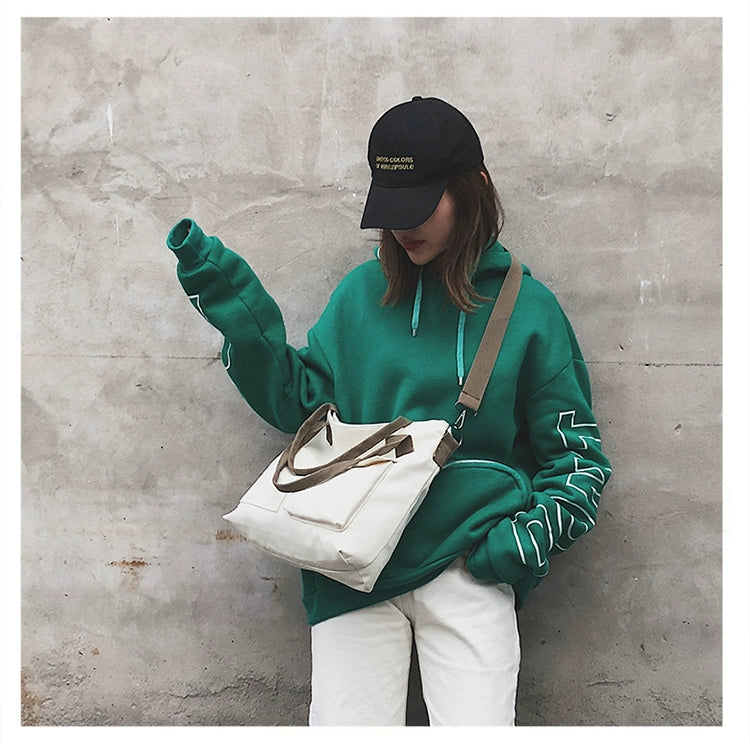 Fashion Canvas Bags students Handbag Shoulder Bag Large Capacity Solid Color Totes Shopper Bag