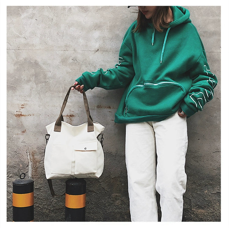 Fashion Canvas Bags students Handbag Shoulder Bag Large Capacity Solid Color Totes Shopper Bag
