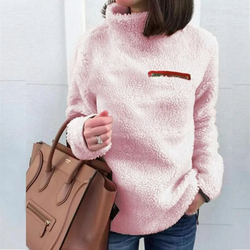 Winter Super Soft and Comfortable Solid Color Turtleneck Pullover Women's Sweater