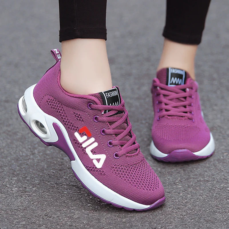 YRZL Women Sport Shoes Summer Lightweight Breathable Mesh Sneakers High Quality Soft Outdoor Lace Up Training Shoes for Ladies