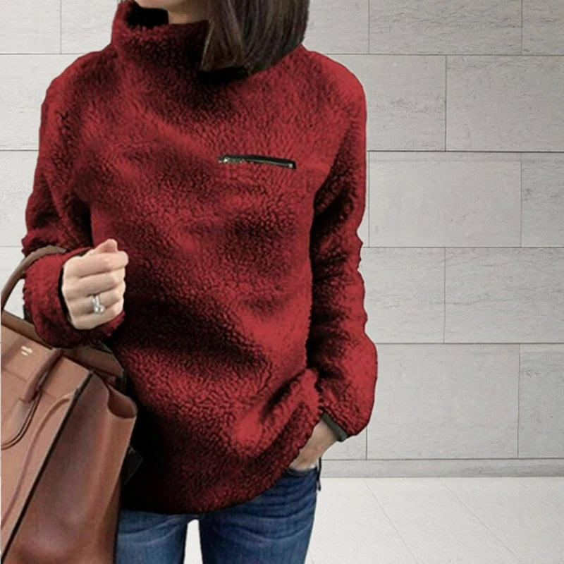 Winter Super Soft and Comfortable Solid Color Turtleneck Pullover Women's Sweater