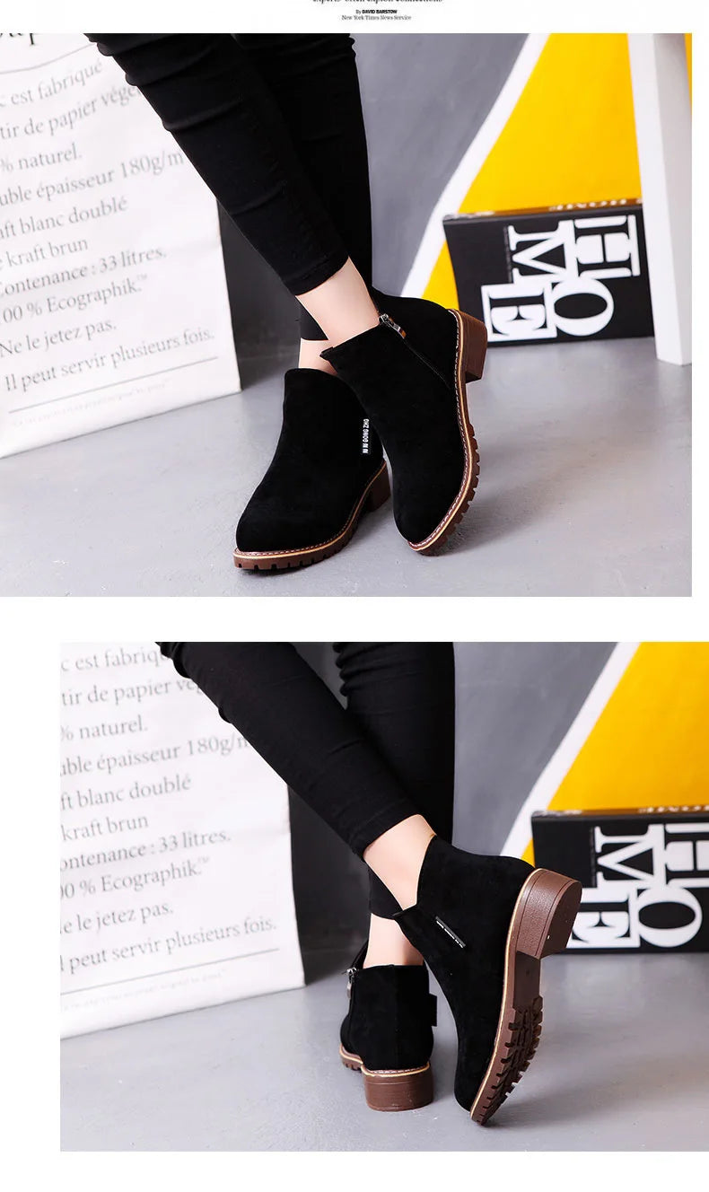 Shoes Women Fashion Thick Sole Ankle Boots Comfortable Plus Size Snow Boots for Women Female Platform Boots Botas De Mujer 2023