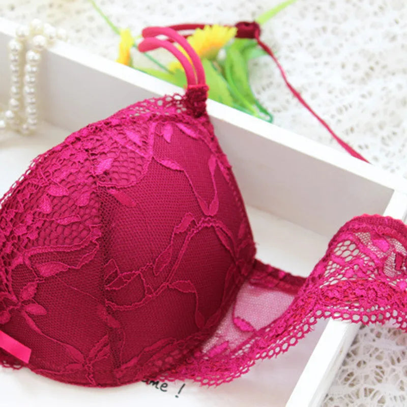 Women Sexy Lingerie Set Fashion Lace Lingerie Sets Solid Color Bra Comfortable Intimates Underwear