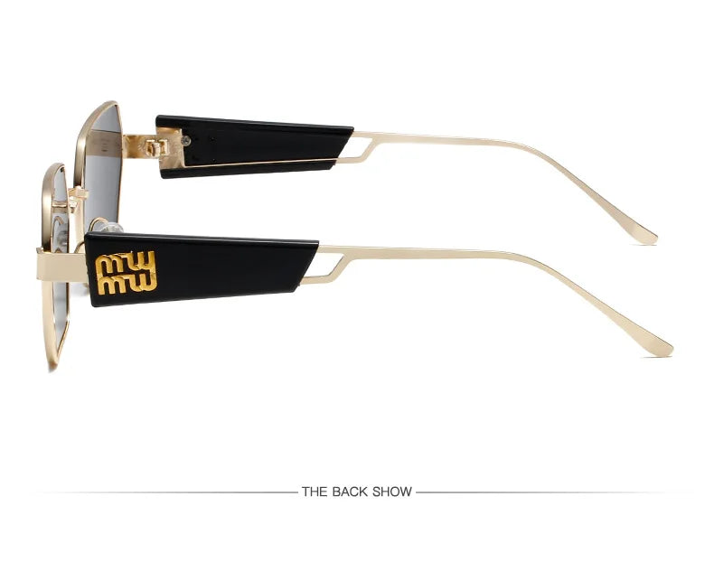 RBRARE High Quality Rectangle Sunglasses Women Metal Frame Glasses Fashion Brand Designer Vintage Eyewear UV Gafas De Sol Mujer