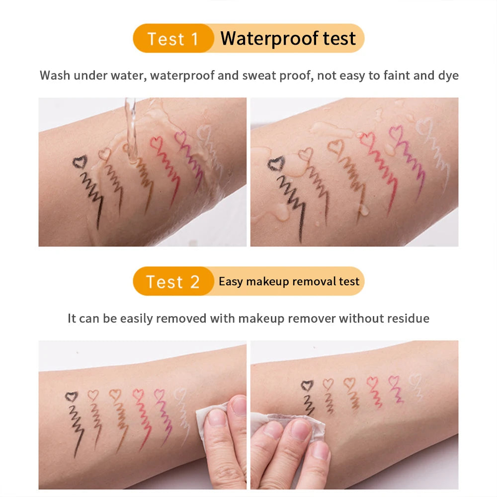 Waterproof Eyeliner Pen Smooth Matte Black Brown Gel Eye Liner Pen Quick-drying Long Lasting Pencil