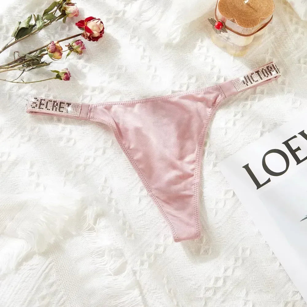 2024 New Victoria's Secret Thong Sexy Pink Brand Lingerie Lace Underwear