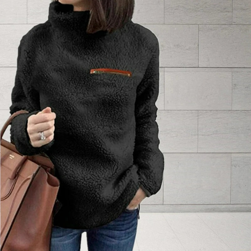 Winter Super Soft and Comfortable Solid Color Turtleneck Pullover Women's Sweater