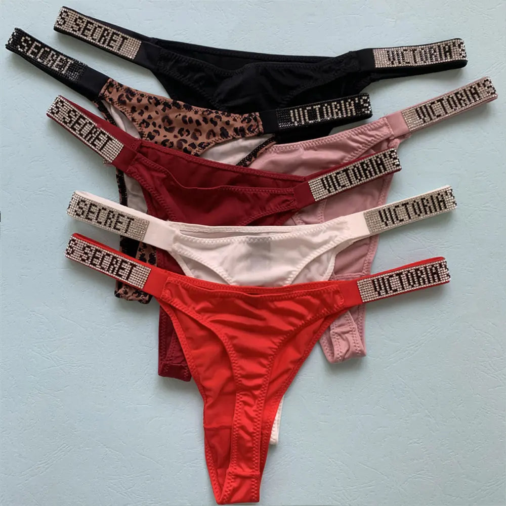 2024 New Victoria's Secret Thong Sexy Pink Brand Lingerie Lace Underwear