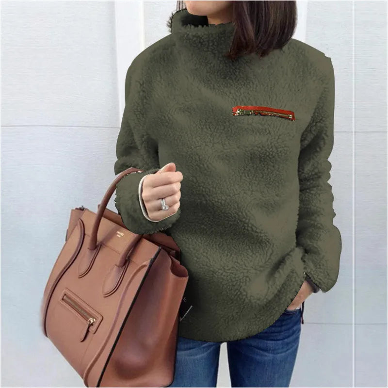 Winter Super Soft and Comfortable Solid Color Turtleneck Pullover Women's Sweater