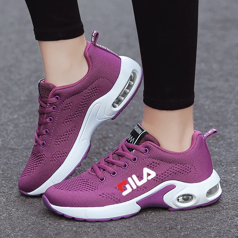 YRZL Women Sport Shoes Summer Lightweight Breathable Mesh Sneakers High Quality Soft Outdoor Lace Up Training Shoes for Ladies