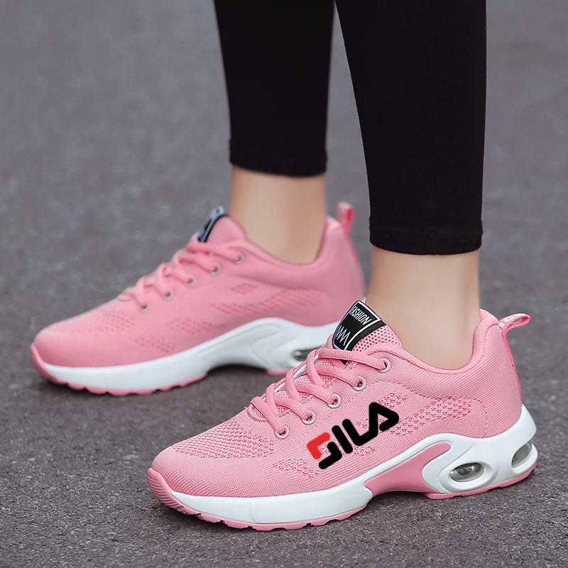 YRZL Women Sport Shoes Summer Lightweight Breathable Mesh Sneakers High Quality Soft Outdoor Lace Up Training Shoes for Ladies