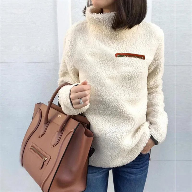 Winter Super Soft and Comfortable Solid Color Turtleneck Pullover Women's Sweater