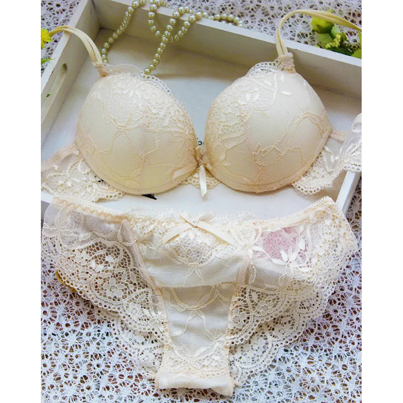 Women Sexy Lingerie Set Fashion Lace Lingerie Sets Solid Color Bra Comfortable Intimates Underwear
