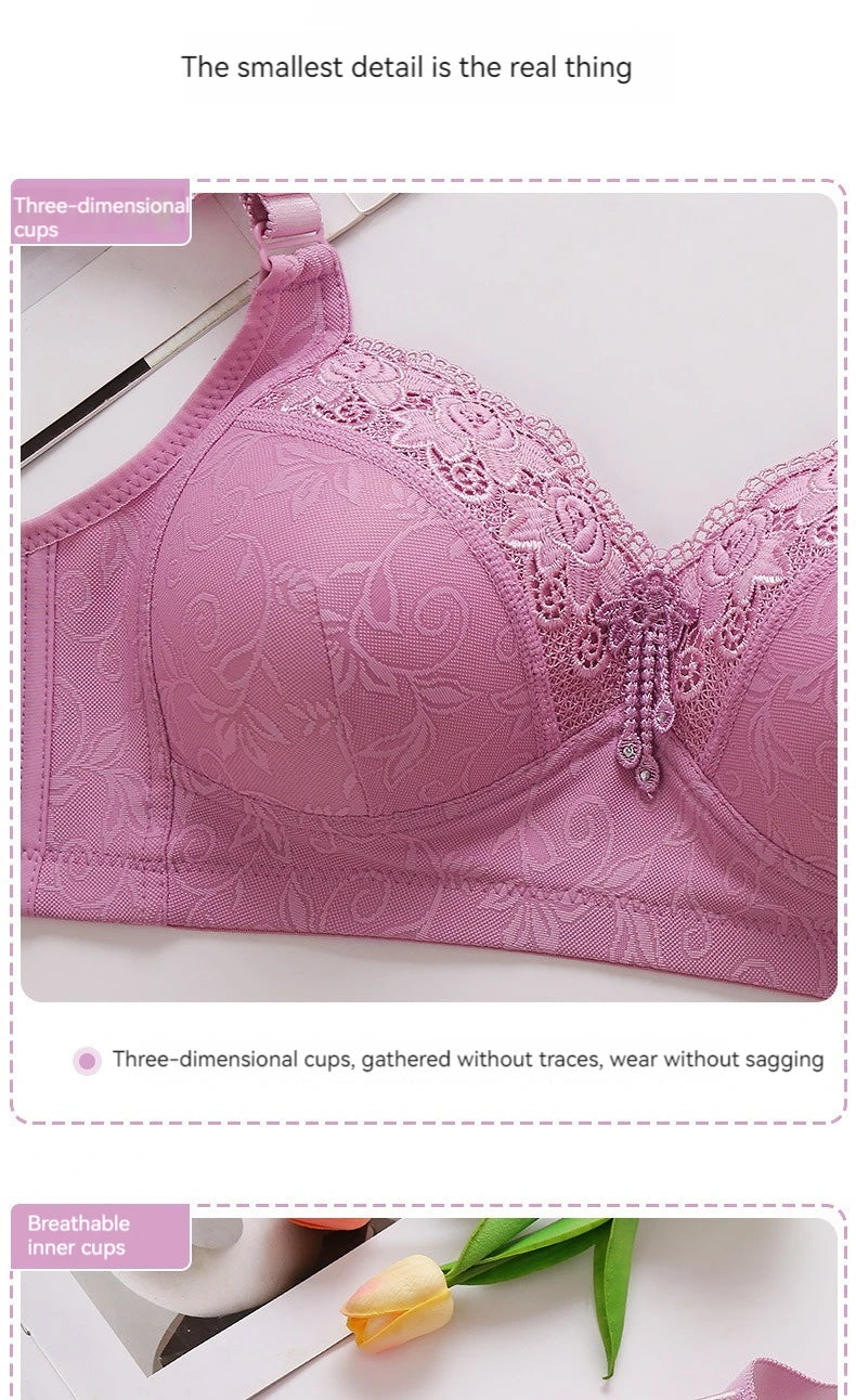 New large size luxury women's bra push up lace lace without steel ring comfortable
ladies underwear