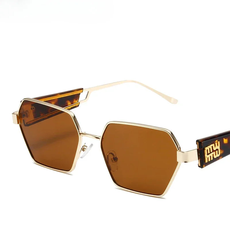 RBRARE High Quality Rectangle Sunglasses Women Metal Frame Glasses Fashion Brand Designer Vintage Eyewear UV Gafas De Sol Mujer