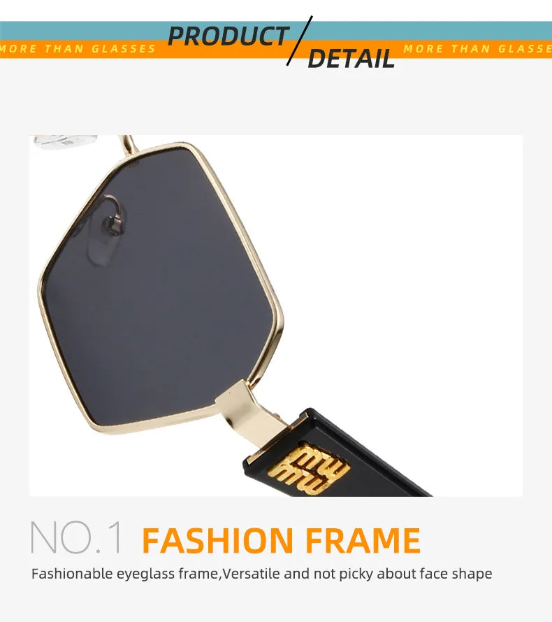 RBRARE High Quality Rectangle Sunglasses Women Metal Frame Glasses Fashion Brand Designer Vintage Eyewear UV Gafas De Sol Mujer