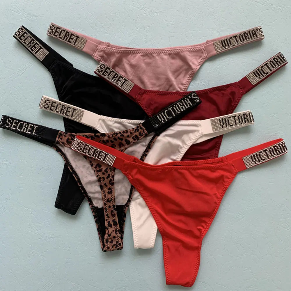 2024 New Victoria's Secret Thong Sexy Pink Brand Lingerie Lace Underwear