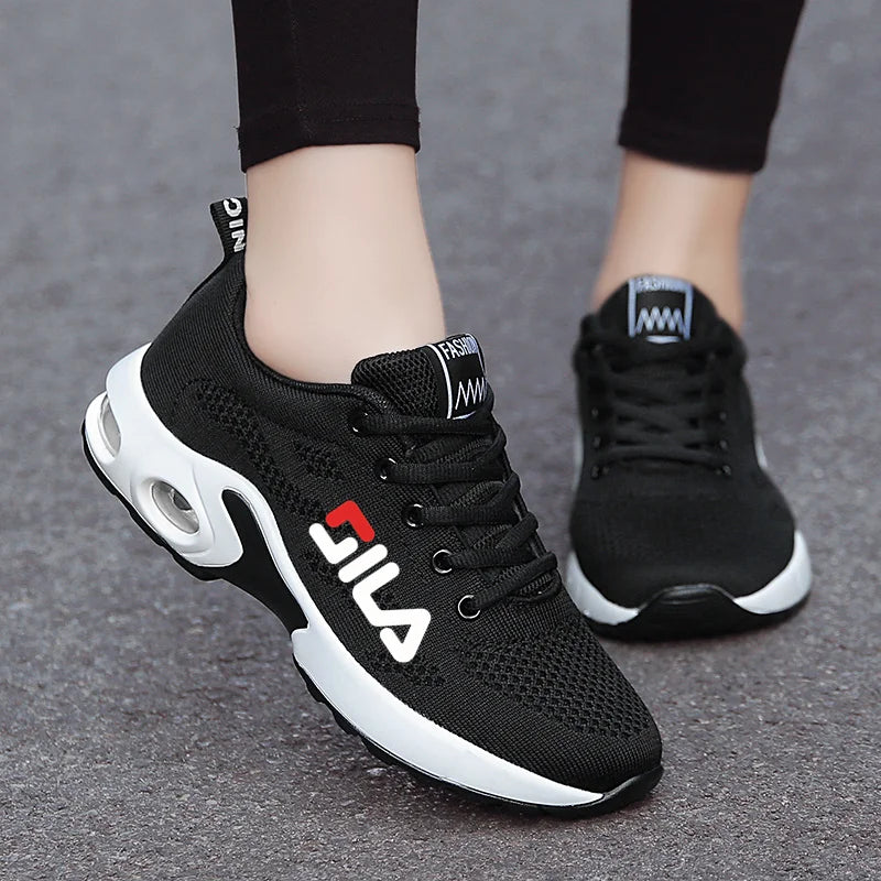 YRZL Women Sport Shoes Summer Lightweight Breathable Mesh Sneakers High Quality Soft Outdoor Lace Up Training Shoes for Ladies