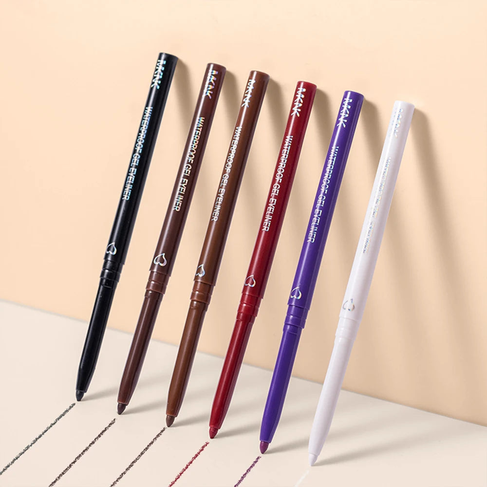 Waterproof Eyeliner Pen Smooth Matte Black Brown Gel Eye Liner Pen Quick-drying Long Lasting Pencil