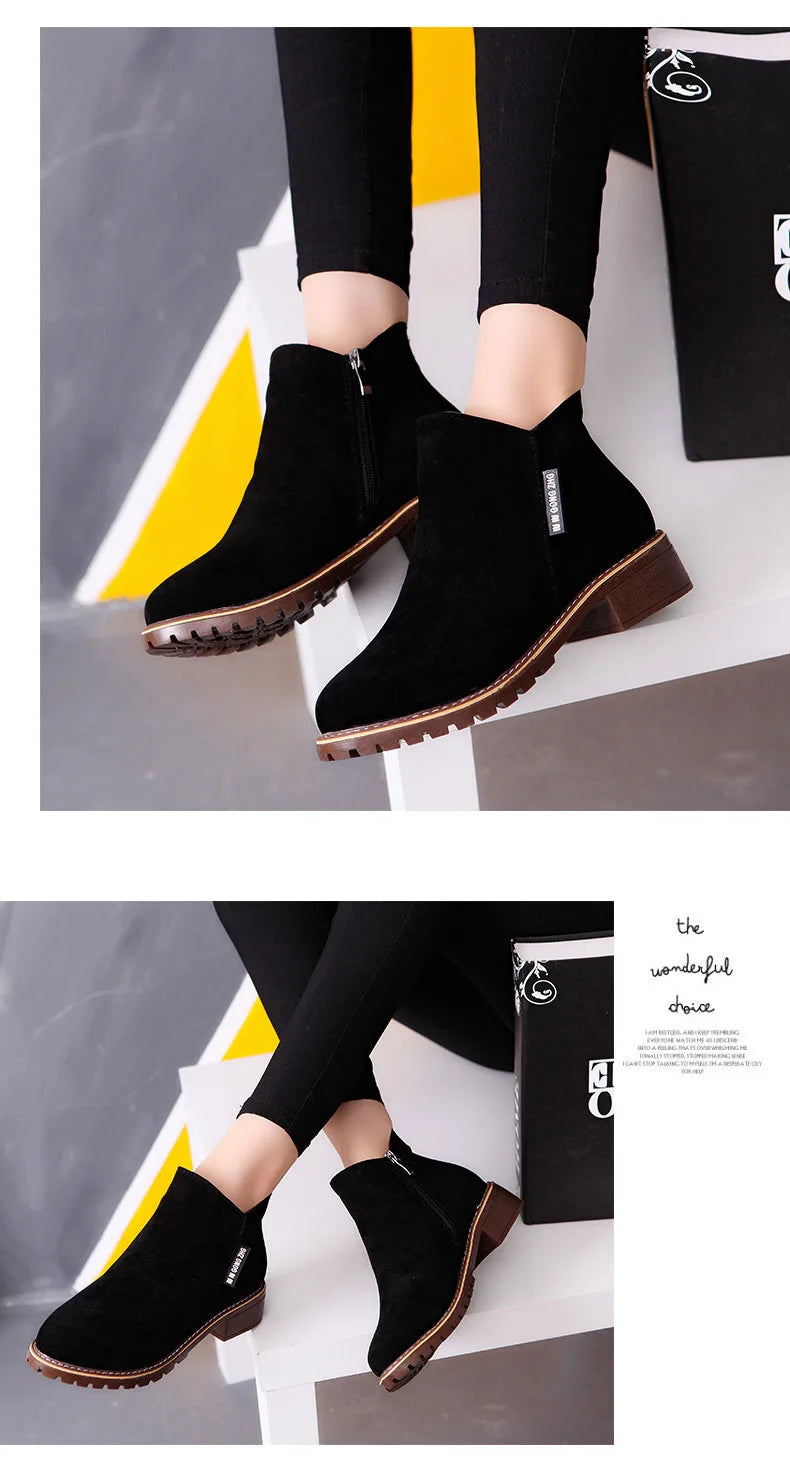 Shoes Women Fashion Thick Sole Ankle Boots Comfortable Plus Size Snow Boots for Women Female Platform Boots Botas De Mujer 2023