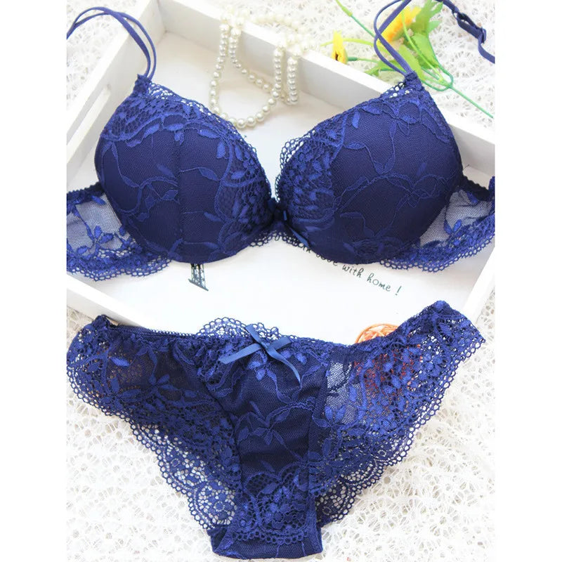 Women Sexy Lingerie Set Fashion Lace Lingerie Sets Solid Color Bra Comfortable Intimates Underwear