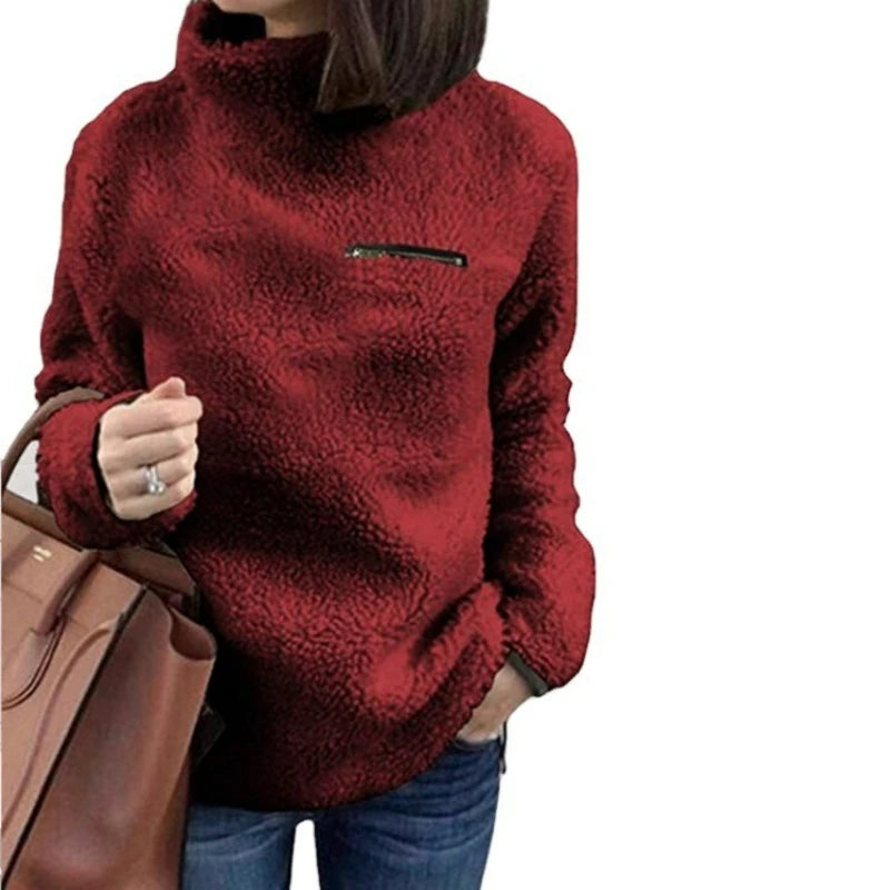 Winter Super Soft and Comfortable Solid Color Turtleneck Pullover Women's Sweater