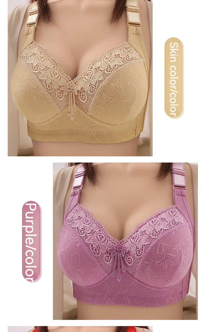 New large size luxury women's bra push up lace lace without steel ring comfortable
ladies underwear