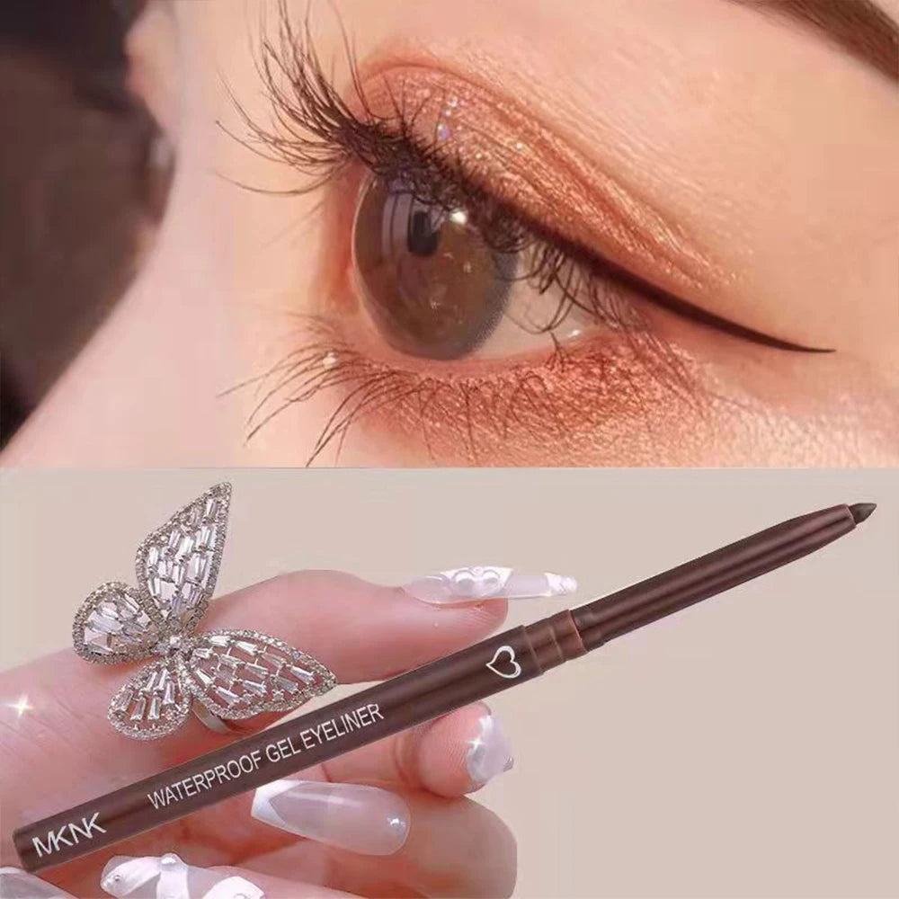 Waterproof Eyeliner Pen Smooth Matte Black Brown Gel Eye Liner Pen Quick-drying Long Lasting Pencil