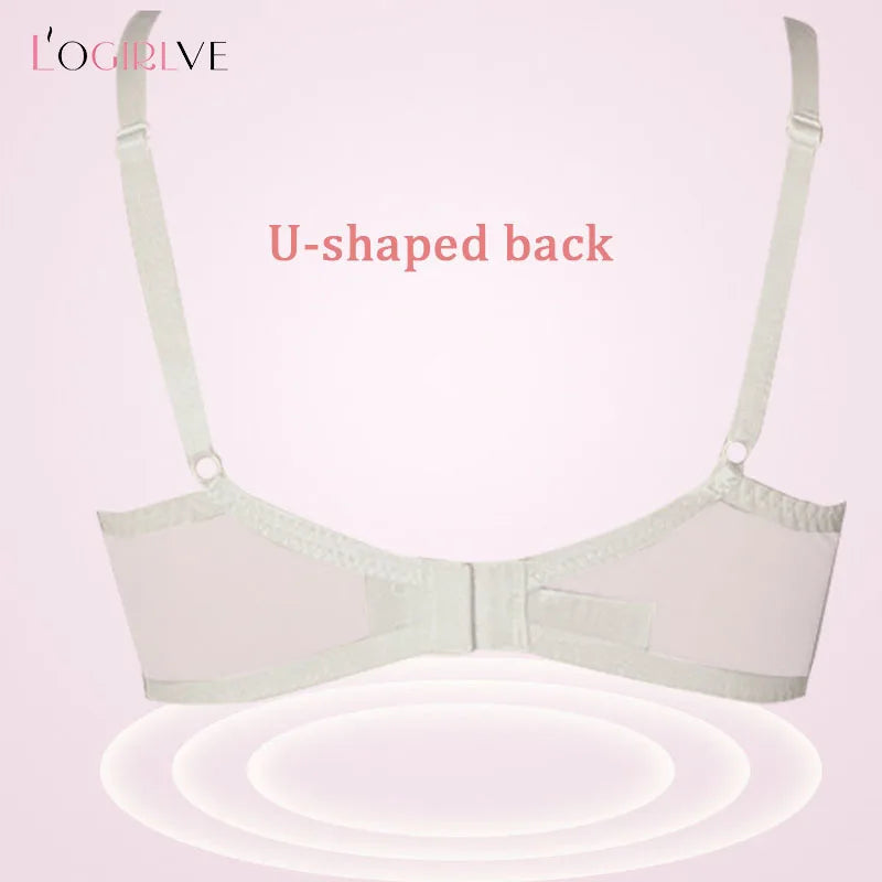 Logirlve Top Ultra-thin Underwear Set Push-up Bra And Panty Sets Hollow Brassiere Gather Sexy Bra