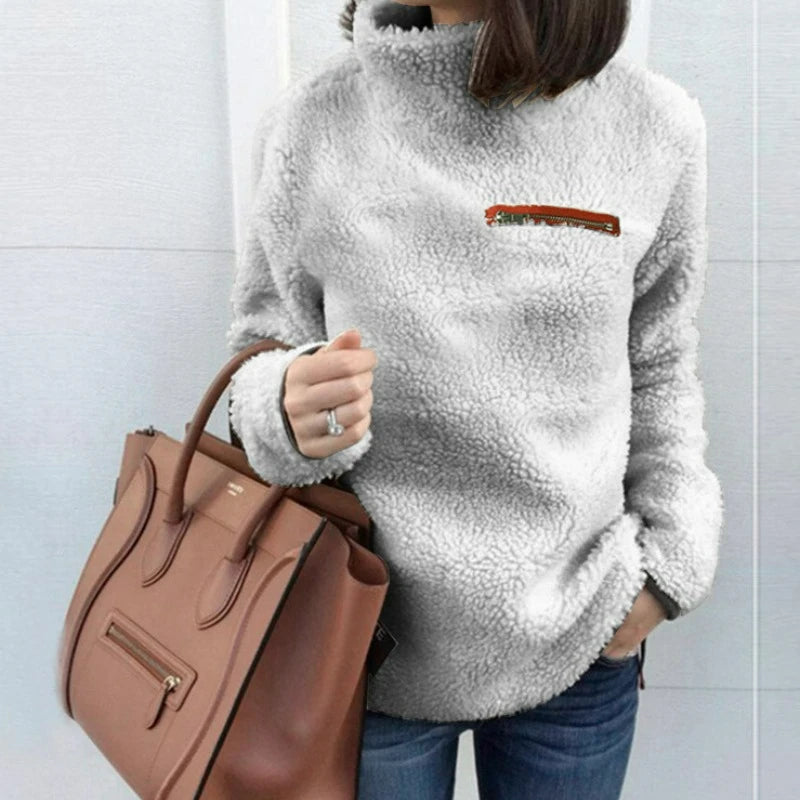 Winter Super Soft and Comfortable Solid Color Turtleneck Pullover Women's Sweater