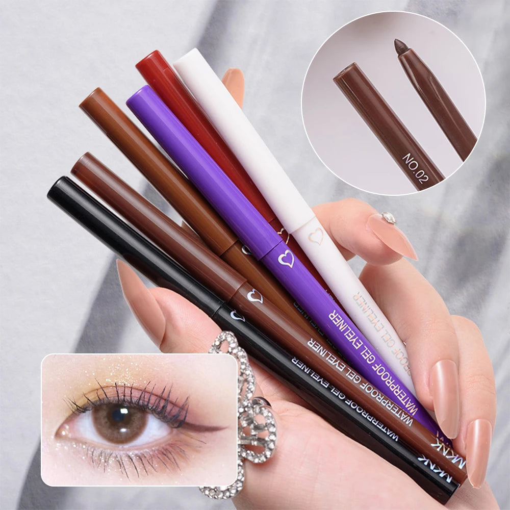 Waterproof Eyeliner Pen Smooth Matte Black Brown Gel Eye Liner Pen Quick-drying Long Lasting Pencil