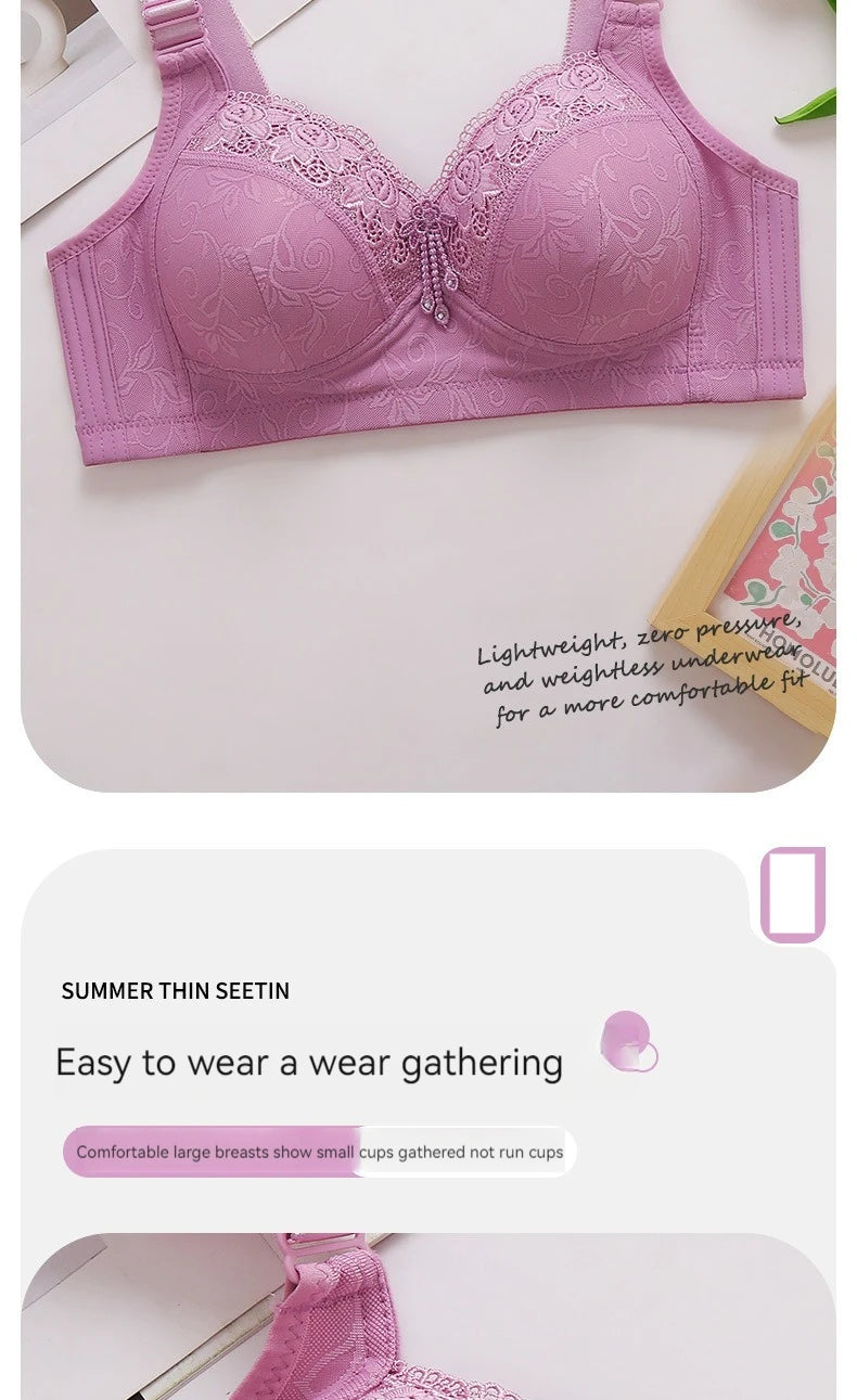 New large size luxury women's bra push up lace lace without steel ring comfortable
ladies underwear