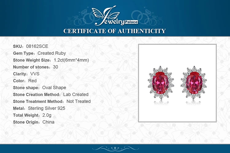 JewelryPalace Princess Diana Created Blue Sapphire Ruby Simulated Emerald 925 Sterling Silver Pendant Necklace Women No Chain