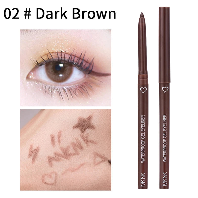 Waterproof Eyeliner Pen Smooth Matte Black Brown Gel Eye Liner Pen Quick-drying Long Lasting Pencil