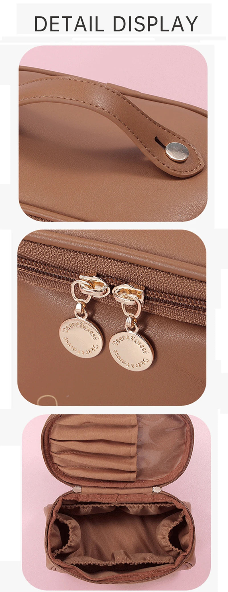 Cute PU Makeup Bag For Women Toiletries Organizer Waterproof Travel Make Up Pouch Female