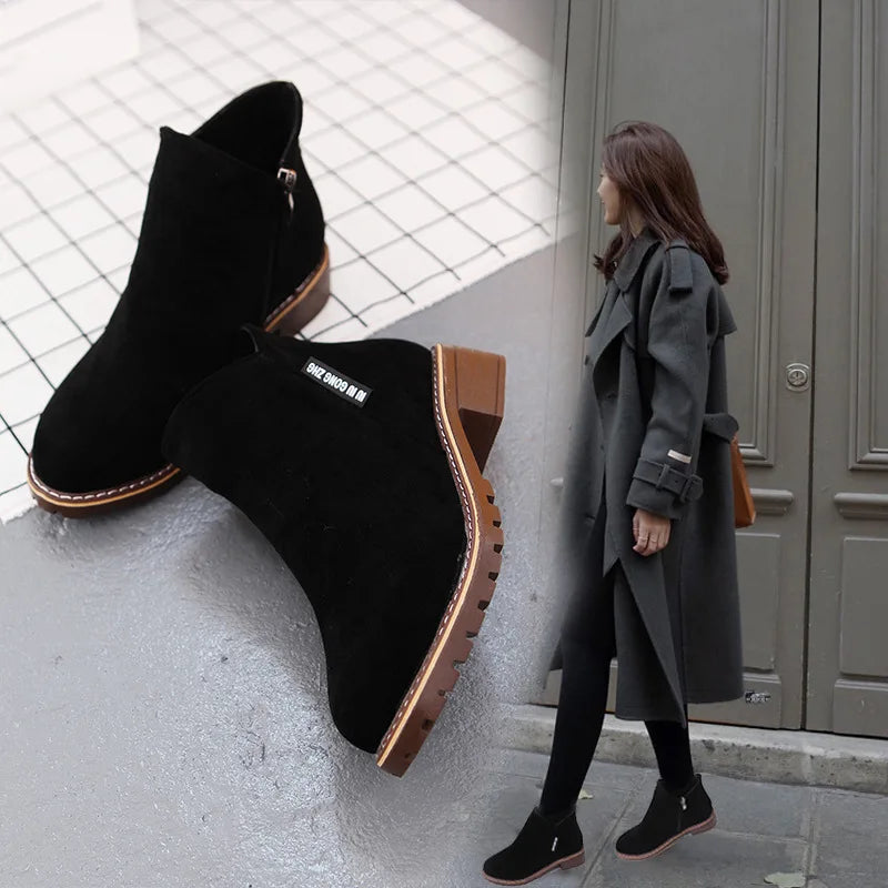 Shoes Women Fashion Thick Sole Ankle Boots Comfortable Plus Size Snow Boots for Women Female Platform Boots Botas De Mujer 2023