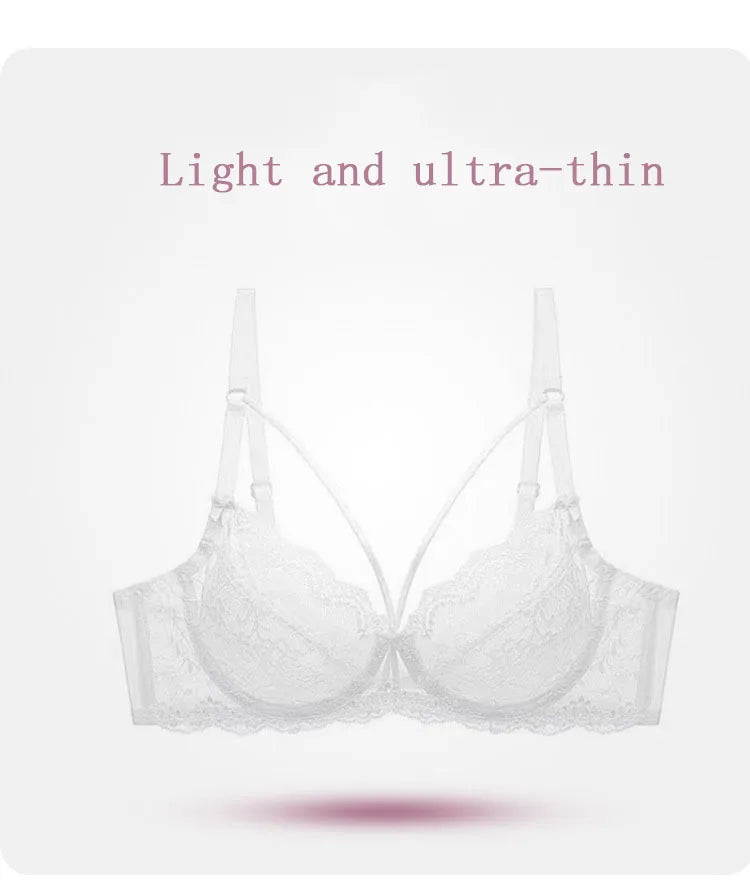 Logirlve Top Ultra-thin Underwear Set Push-up Bra And Panty Sets Hollow Brassiere Gather Sexy Bra