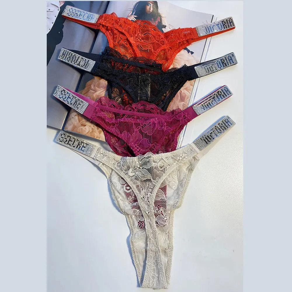 2024 New Victoria's Secret Thong Sexy Pink Brand Lingerie Lace Underwear