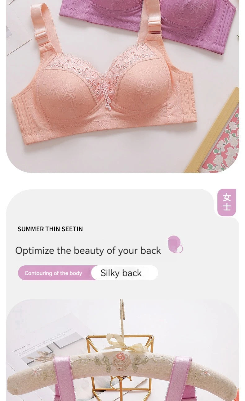 New large size luxury women's bra push up lace lace without steel ring comfortable
ladies underwear