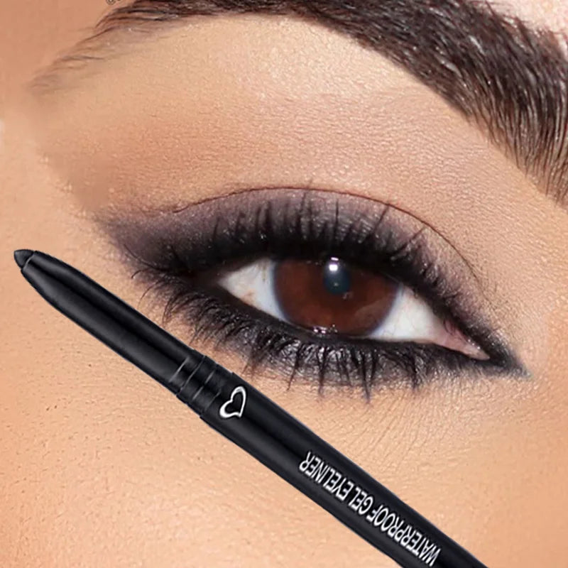 Waterproof Eyeliner Pen Smooth Matte Black Brown Gel Eye Liner Pen Quick-drying Long Lasting Pencil