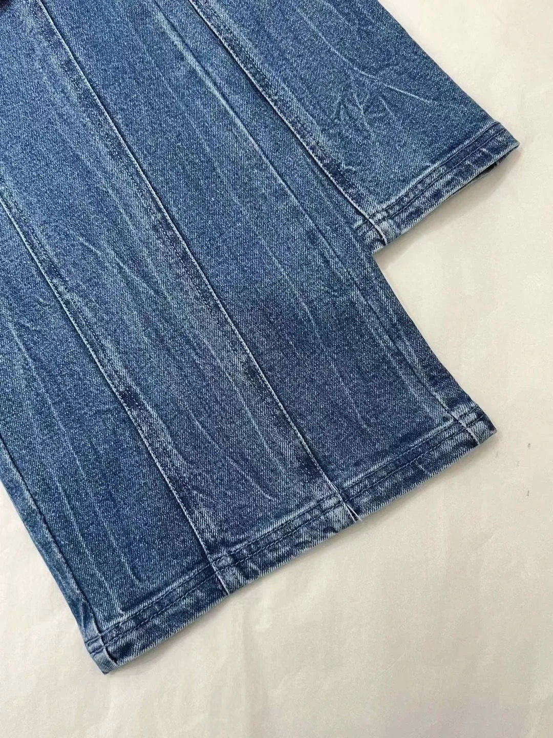 Sweet Style Street Blue American Retro Back Bow High Waisted Jeans for Women Spring New Niche Wide Leg Straight Leg Y2k Pants