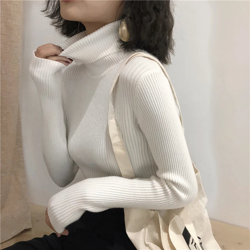 Turtleneck Sweater Womens 2024 Autumn Winter Tops Korean Slim Women Pullover Jumper