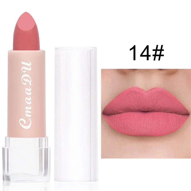 15Colors Velvet Matte Lipstick Sexy Woman Lipgross Tint for Lips Long Lasting Waterproof Non-stick Cup Lip Cosmetics Lip Make Up