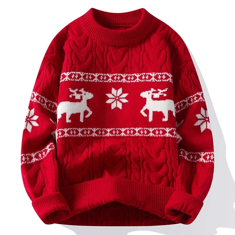 2024 new autumn and winter unisex premium cashmere sweater with deer pattern
 Christmas sweater