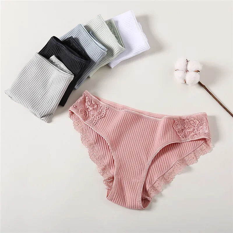 FINETOO 3Pcs/set Women Cotton Panties