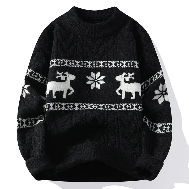 2024 new autumn and winter unisex premium cashmere sweater with deer pattern
 Christmas sweater