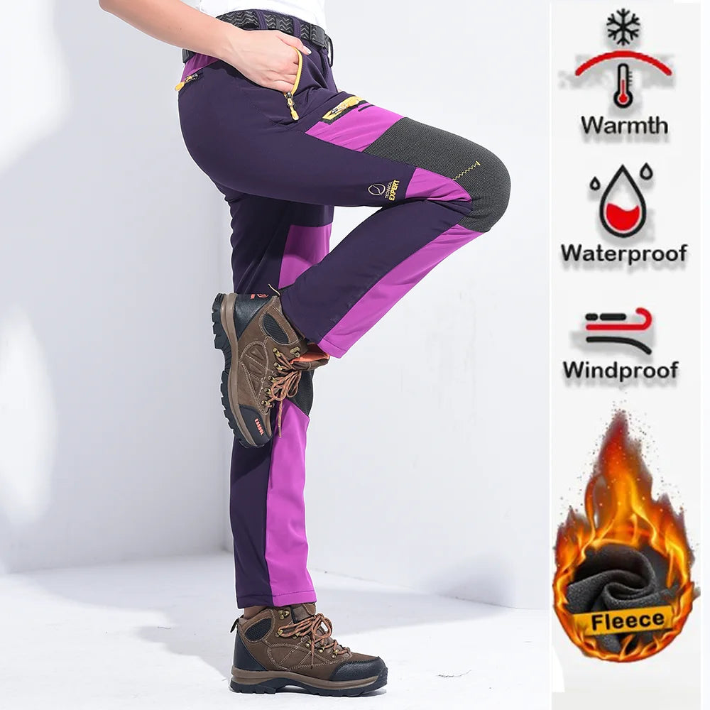 Thick Warm Fleece Winter Pants for Women, Waterproof, Hiking, Trekking, Camping, Skiing,
Trousers