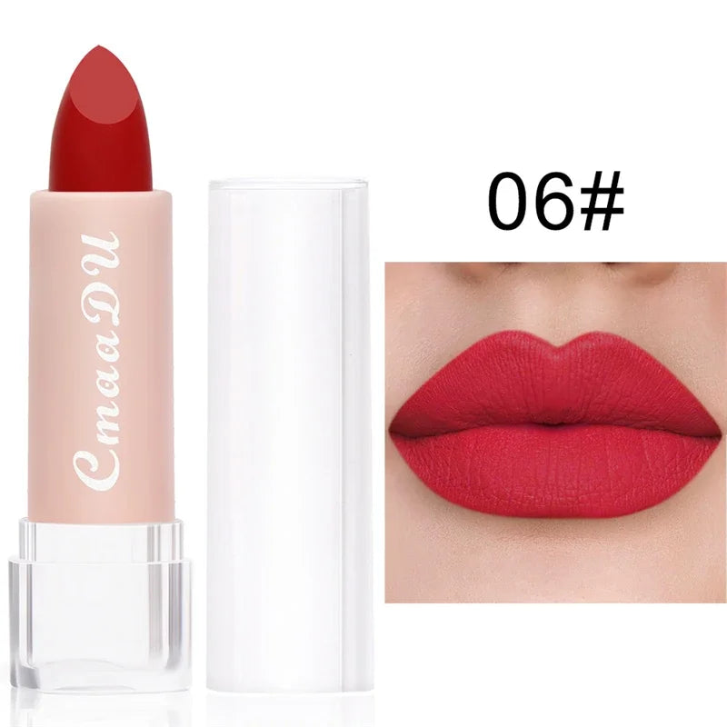 15Colors Velvet Matte Lipstick Sexy Woman Lipgross Tint for Lips Long Lasting Waterproof Non-stick Cup Lip Cosmetics Lip Make Up