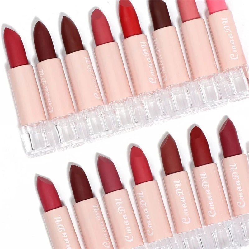 15Colors Velvet Matte Lipstick Sexy Woman Lipgross Tint for Lips Long Lasting Waterproof Non-stick Cup Lip Cosmetics Lip Make Up