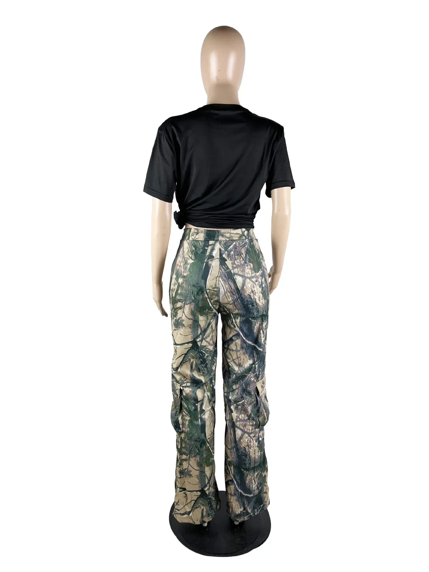 Women's Casual Fashion Camouflage Printing Cargo Pants T23318 European American Style One Piece Agent Shipping